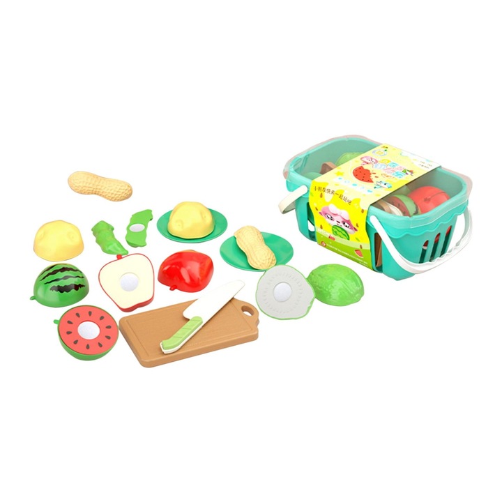 Set 11 piese accesorii bucatarie jucarie copii, plastic, multicolor, 11 piese