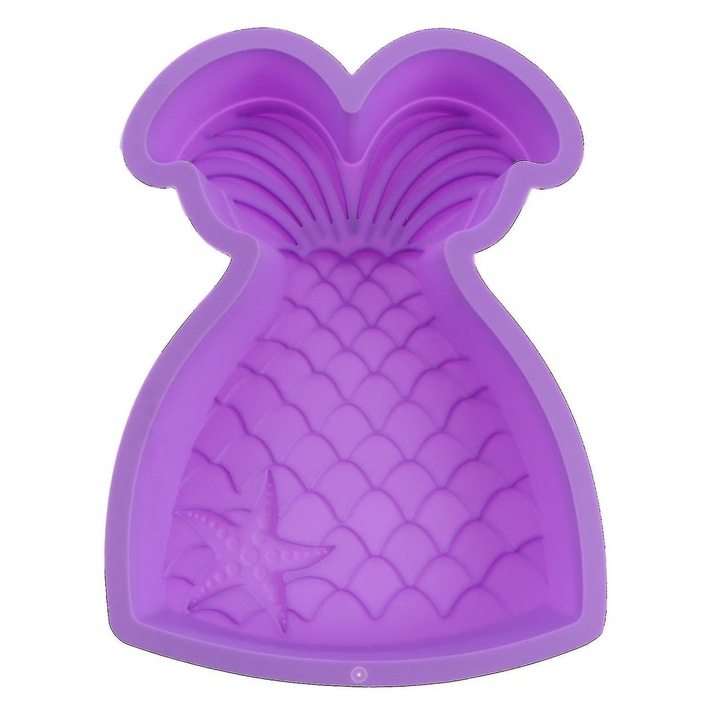 Tava copt silicon, coada sirena, mov, 24x17x4cm