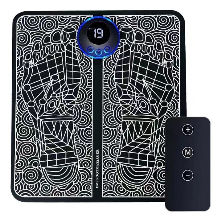 Elektromos lábmasszázs szőnyeg, 8 mód, USB, 32x29cm, PU bőr