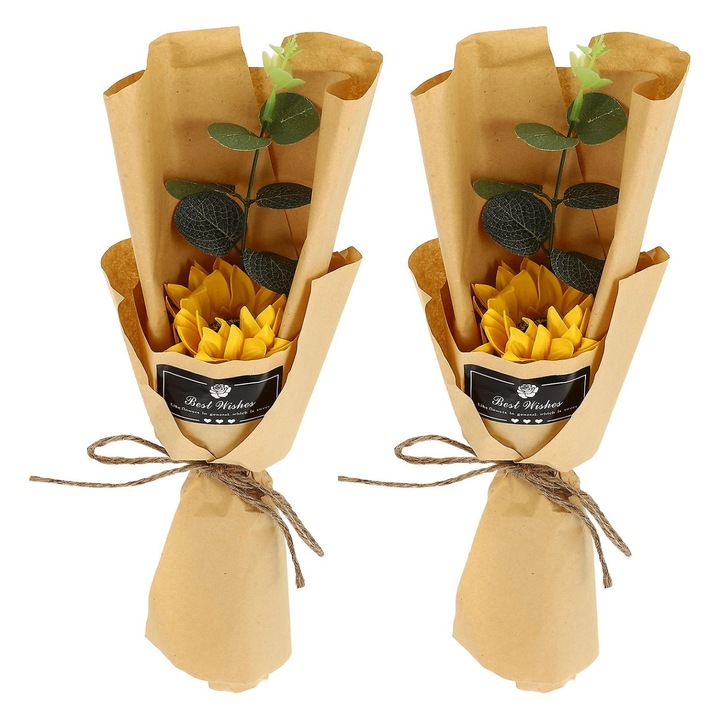 Buchet sapun floarea-soarelui set 2 multicolor 33x7x9cm