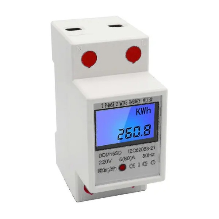 Contor energie monofazat 5-80A 220V LCD 7.8x3.7x6.6cm