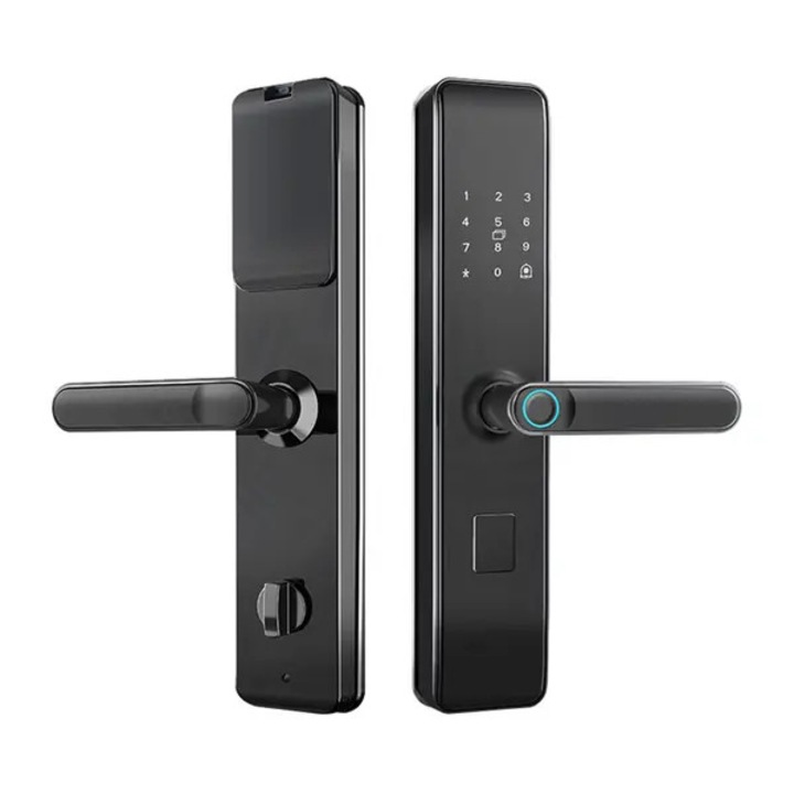 Biometrikus zár távoli hozzáféréssel, többféle feloldási módszer, USB tápellátás, fekete