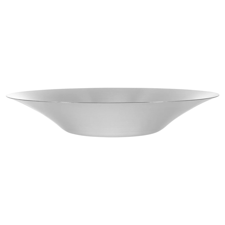 Farfurie rotunda YANYXR din otel inoxidabil, 25x25x4.5cm, argintiu