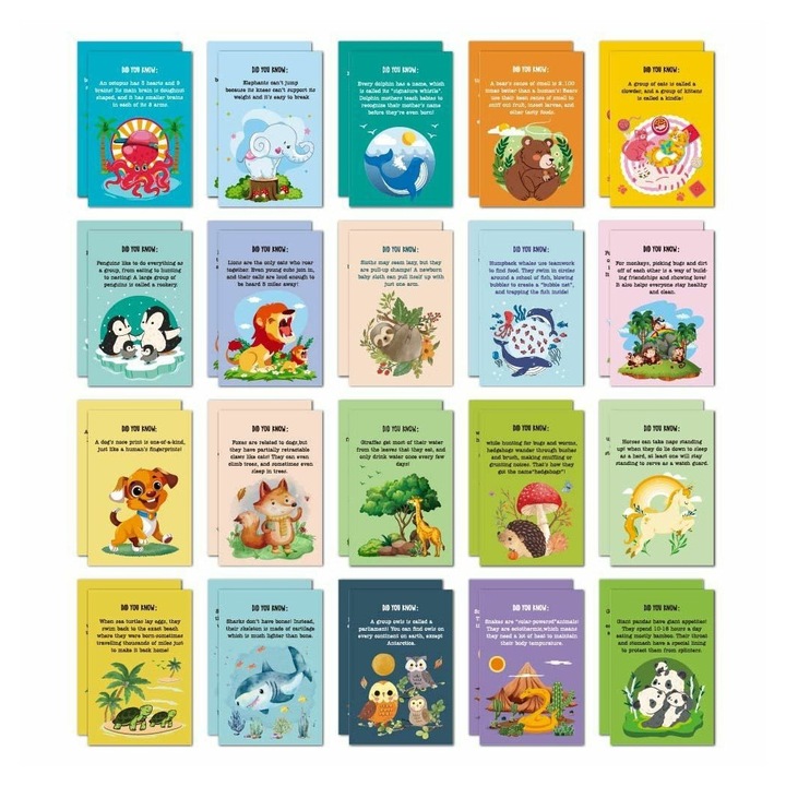 Set 40 felicitari animale diverse 10x15cm multicolor