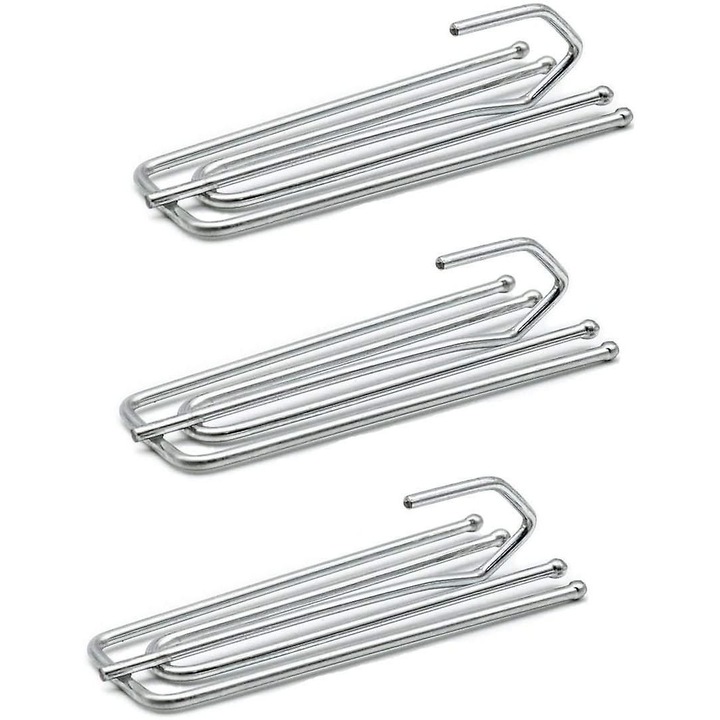 Set 24 carlige pentru perdele din otel inoxidabil, rezistente, 2.5x1.5cm