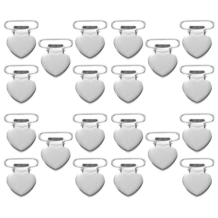 20 db ezüst színű vas csipesz 4x3x0.5cm cumikhoz és kiegészítőkhöz
