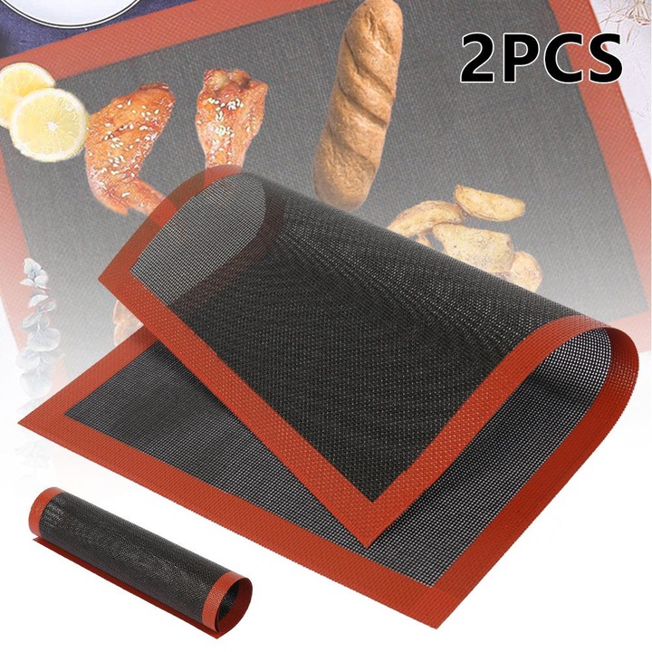 Set 2 covorase silicon pentru copt, 40x30cm, antiaderent, rezistent la temperaturi inalte