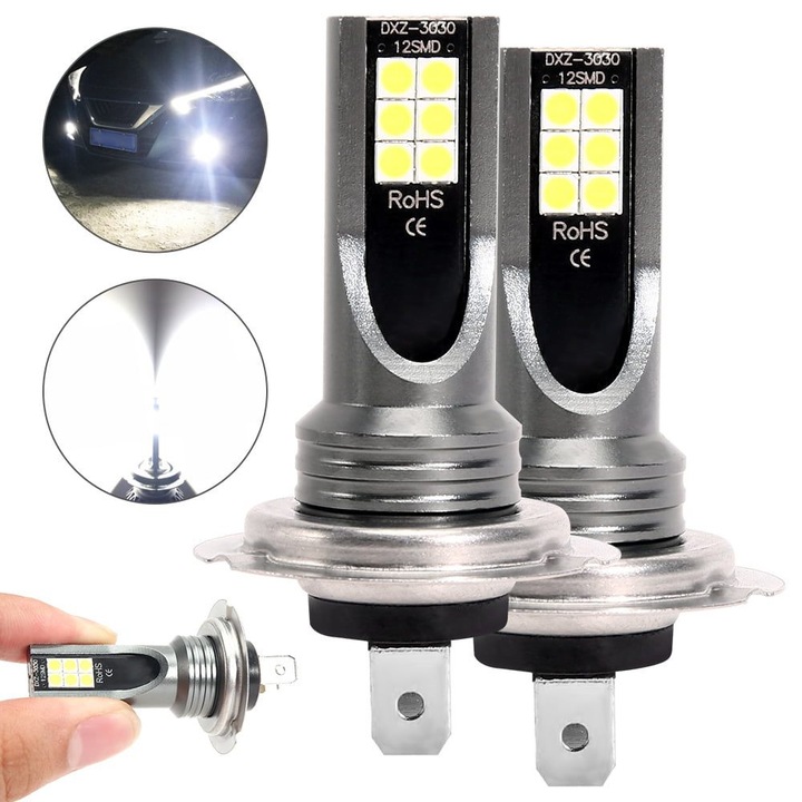 Комплект 2 LED крушки H7 110W 6000K 14,000LM Бяла