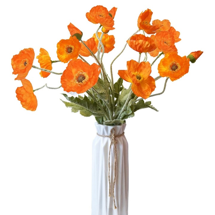 Művirág pipacs készlet 5 db többszínű 59x6cm