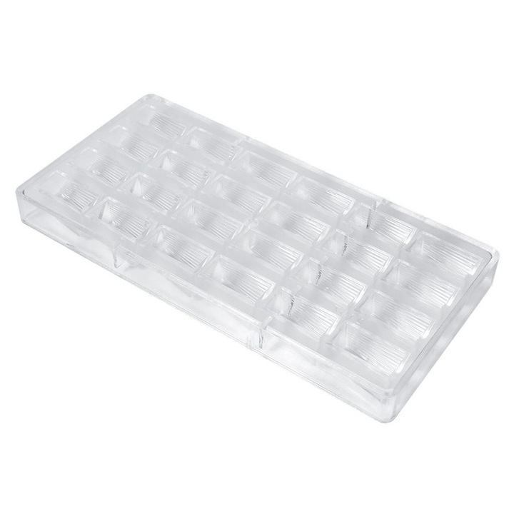 Forma ciocolata 3D, 24 cavitati, plastic transparent, 27.5x13.5x2.5cm