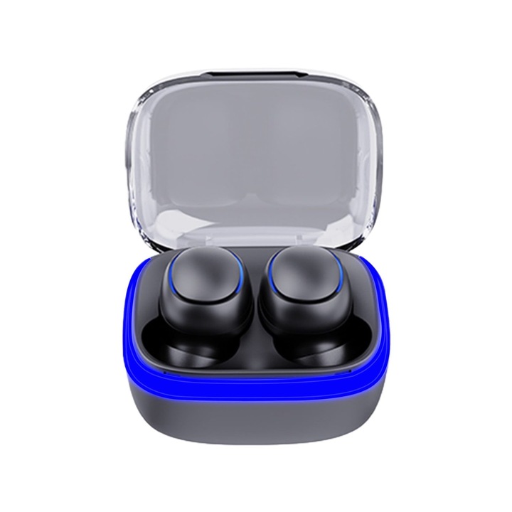 Vezeték nélküli in-ear Bluetooth 5.3 fülhallgató, sztereó hangzás, fekete, 4.6x3.9x3.0cm