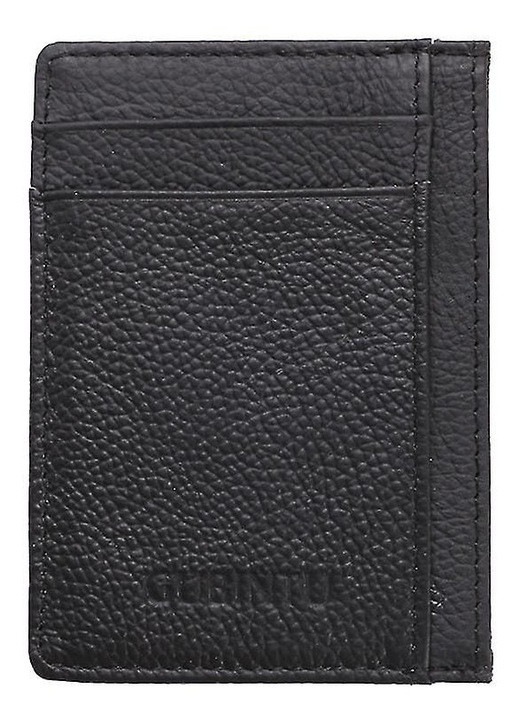 Férfi bőr pénztárca fekete 7.8x10.7x0.35cm több rekesszel