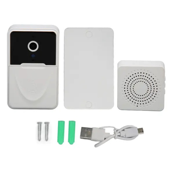 Vezeték nélküli videó csengő, 480P felbontás, kétirányú hang, éjszakai látás, 7.3x4.6x2.5cm