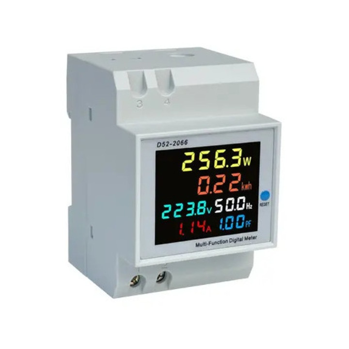 Contor energie monofazat 6 in 1, afisaj color LCD, 40-300V, 0-100A