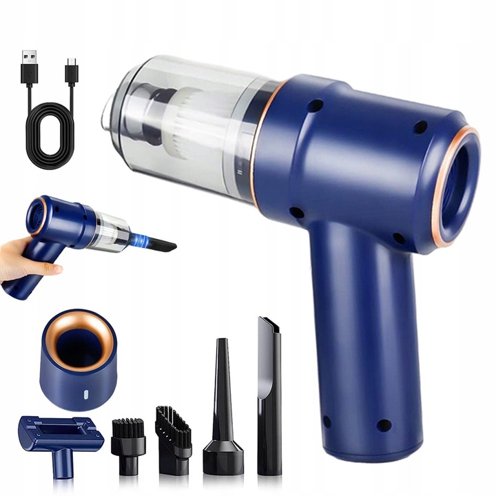 Aspirator auto multifunctional 3in1 fara fir albastru 18x15.8x6.6cm