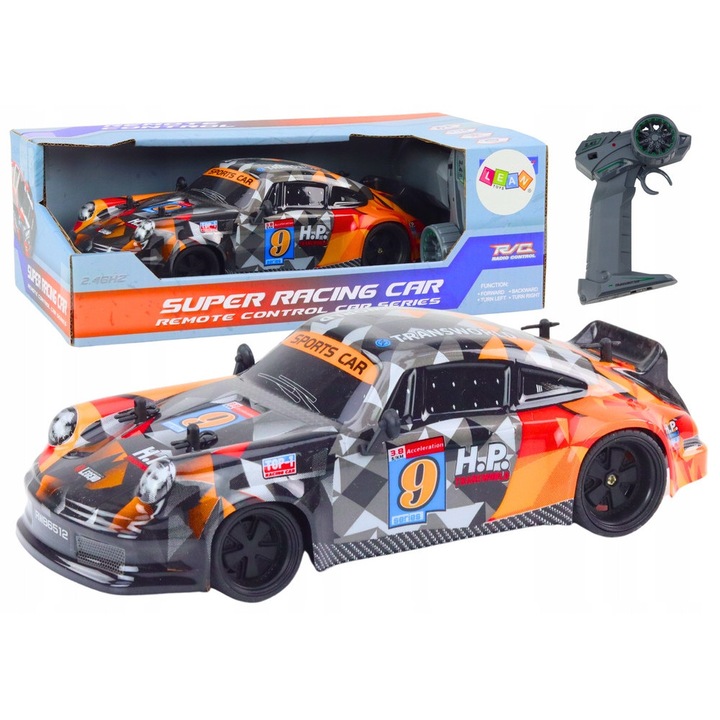RC Autó Lean Toys 1:18 drift narancssárga gumi 20x10x8cm