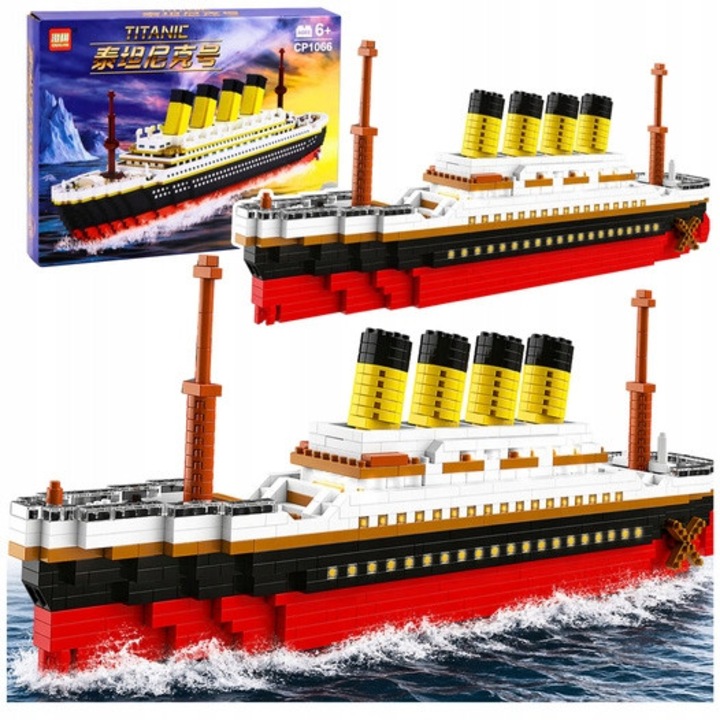 Set constructie Titanic Lean Toys model mare 60x17x8 cm 3327 piese