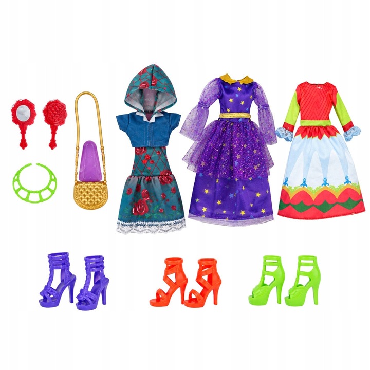 Lean Toys Anlily baba 30cm, 3 ruha, cipő, kiegészítők szett, többszínű