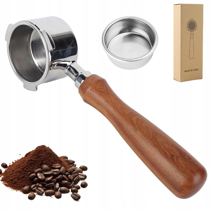 Uchwyt filtra 51mm, inox si lemn, palisandru, 51mm