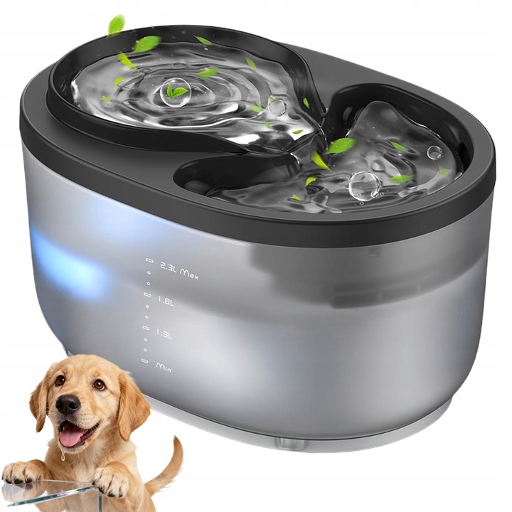 Fantana automata apa animale 2.5L szürke USB 23.8x16.8x14.5cm