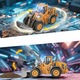 Buldozer játék LED-del és hangokkal, sárga, 6 év+