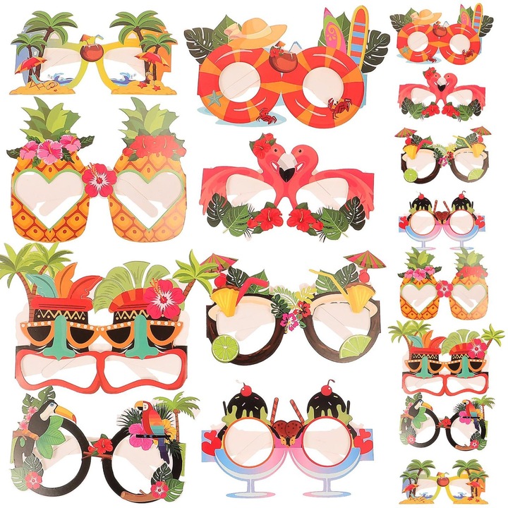 Ochelari de hartie petrecere plaja set 24 multicolor