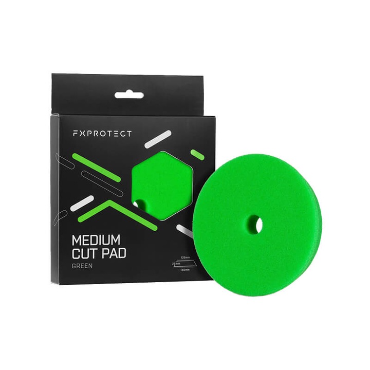 FX PROTECT MEDIUM CUT PAD GREEN 125/140mm - zöld, közepesen vágó polírozó pad