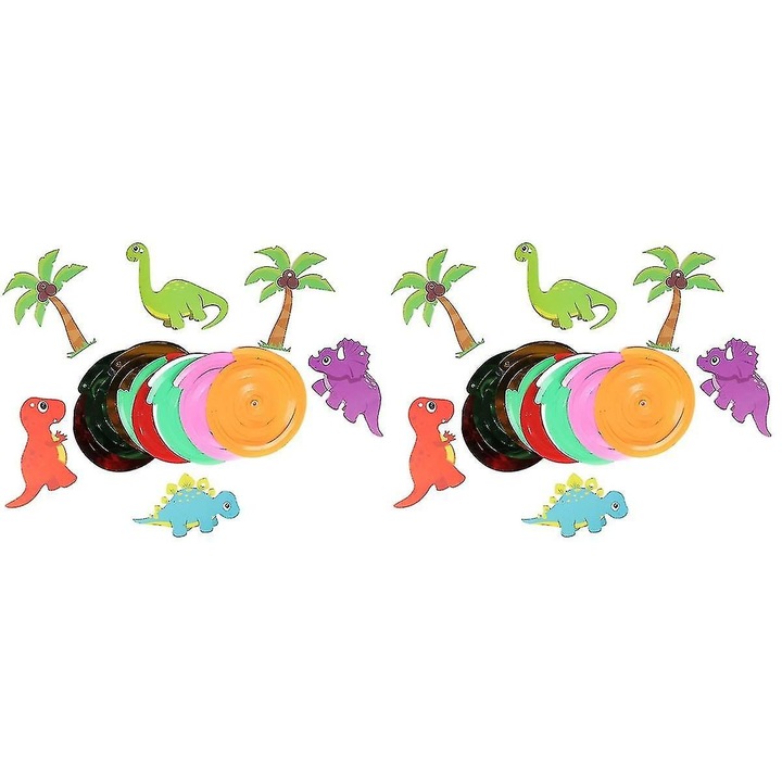 Partidekoráció szett 2 db függő spirál dinoszaurusz papír többszínű 18x10x0.1cm