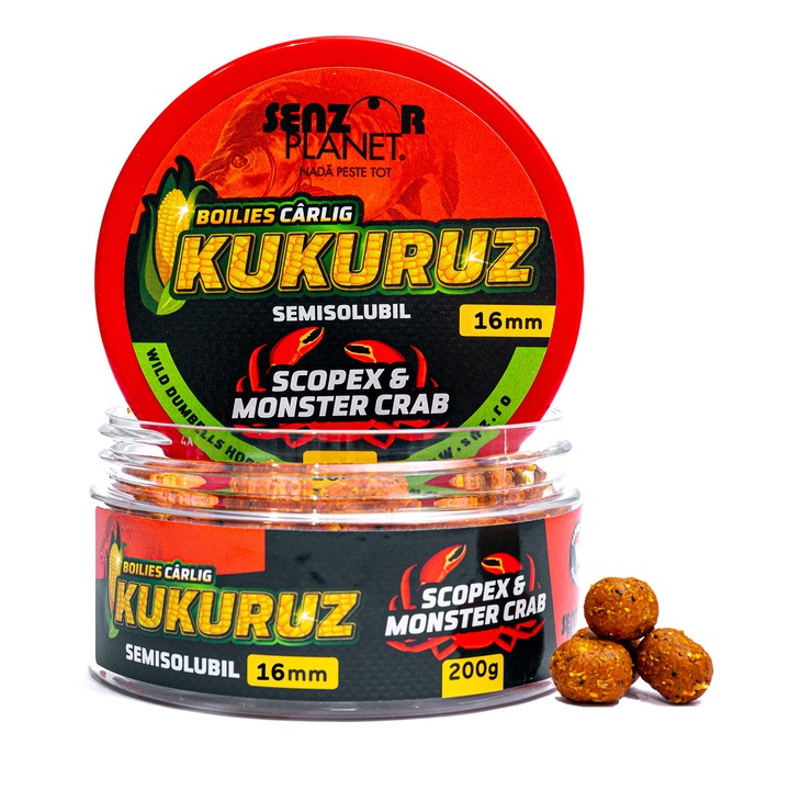 Boilies pentru carlig, Senzor Planet, Kukuruz Scopex & Monster Crab 16mm 200g