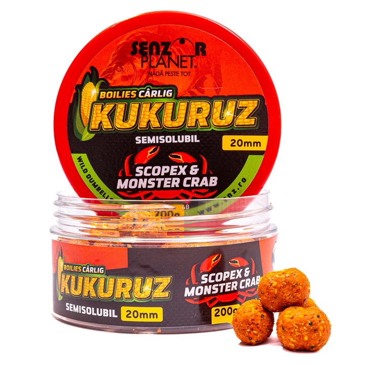 Boilies pentru carlig, Senzor Planet, Kukuruz Scopex & Monster Crab 20mm 200g