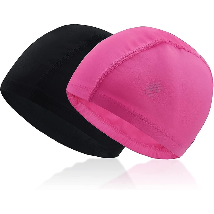 2 db unisex poliészter úszósapka szett, rózsaszín, 43.5cm