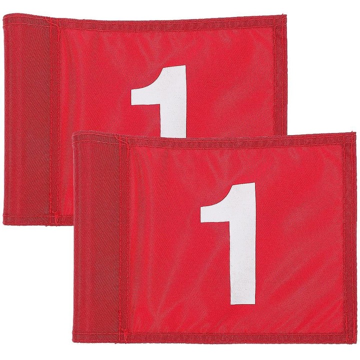 2 db golf edzőzászló szett, nylon, piros, 20.5x15.5x0.2cm