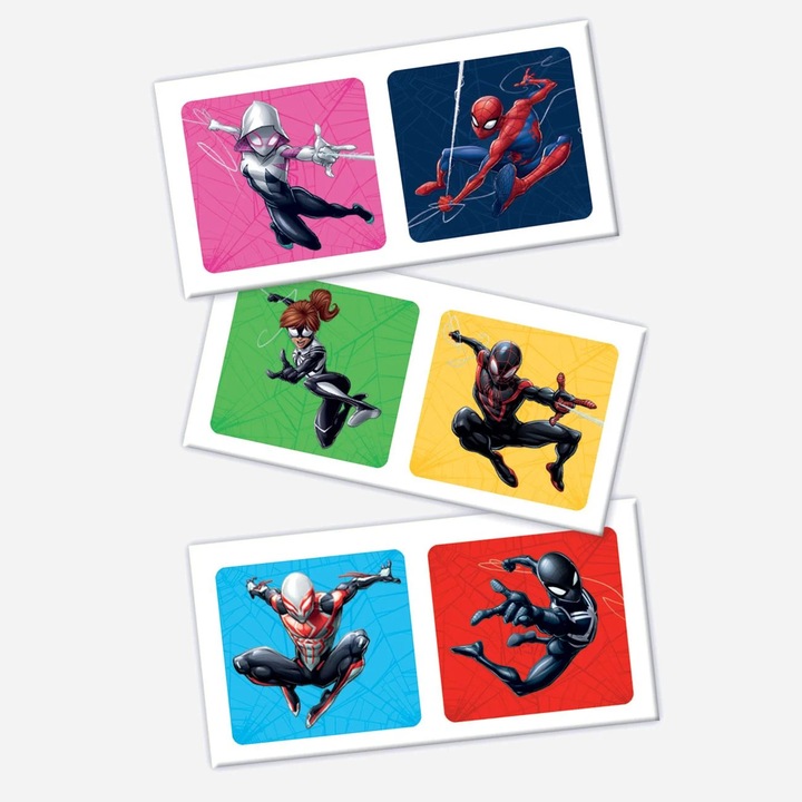 Домино Spiderman - Trefl, Картон, 9.5x4.5x15.5 см, Многоцветен