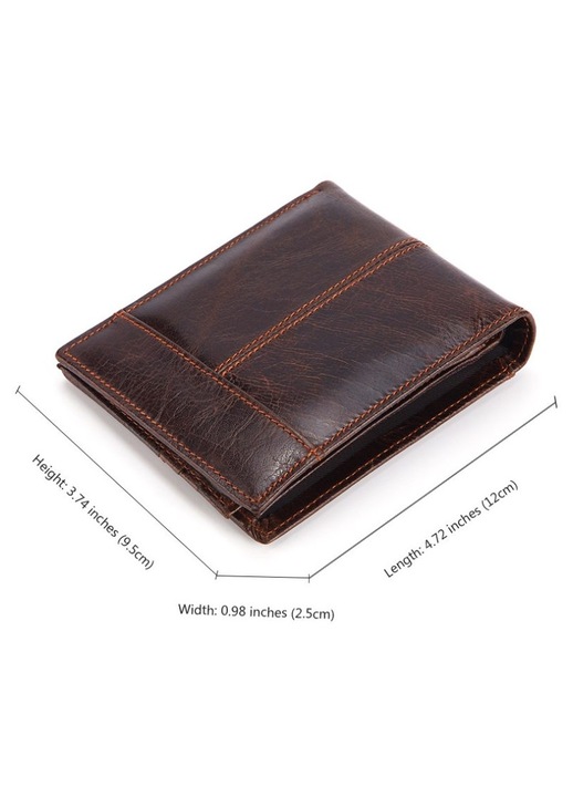 Férfi pénztárca vékony valódi bőr RFID blokkolással fekete slim 10x8cm