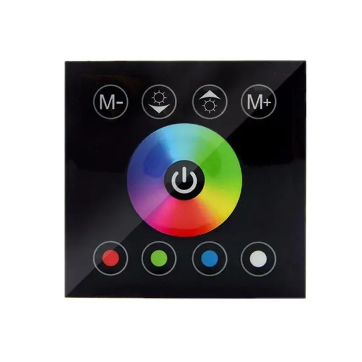 LED dimmer vezérlő üvegpanel fekete 12-24V 4x4A 16A