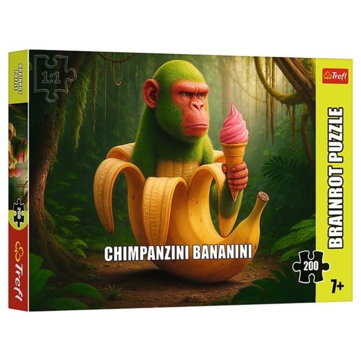 Джамбо пъзел Brainrots Chimpanzini Bananini, 200 части