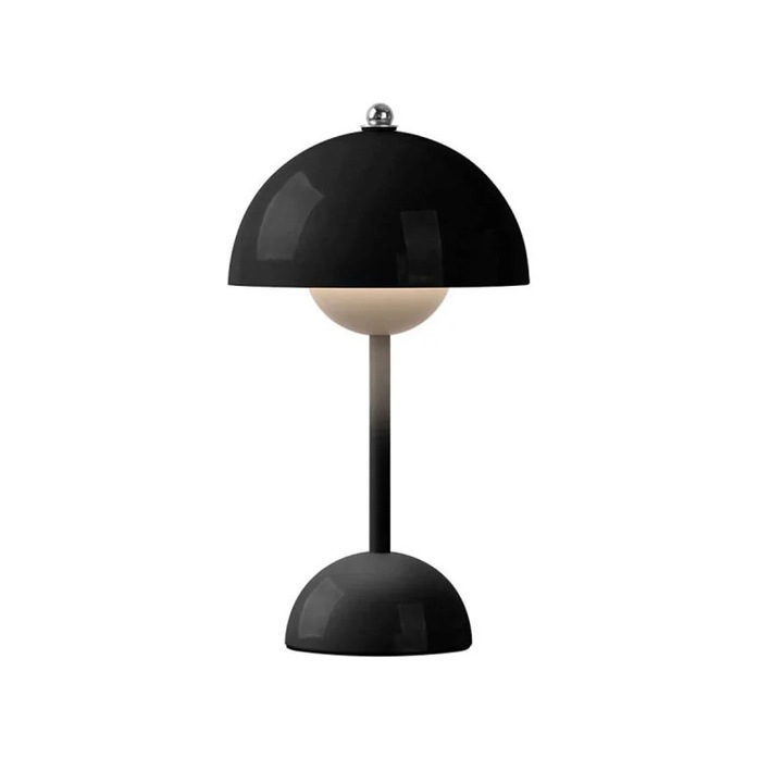 Giftdecor asztali lámpa, gomba forma, 1.5 W, fekete