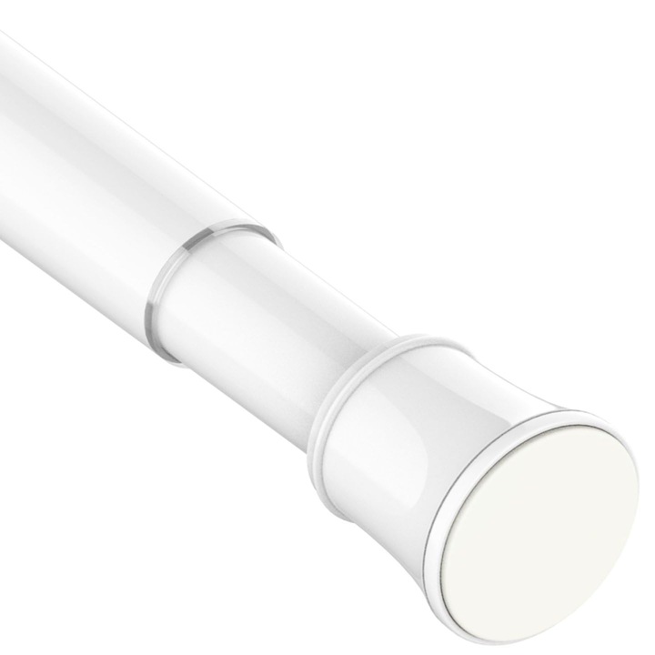 Venwemong kihúzható teleszkópos karnis, fúrás nélkül, fehér, 48–70 cm