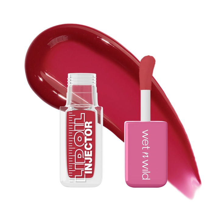 Ajakolaj, Wet N Wild, Lip Oil Injector, Hottest Flame, volumenizáló hatás, intenzív fényes ragyogás, hidratáló és tápláló formula, gyömbér kivonattal, édesmandula olajjal és mentollal