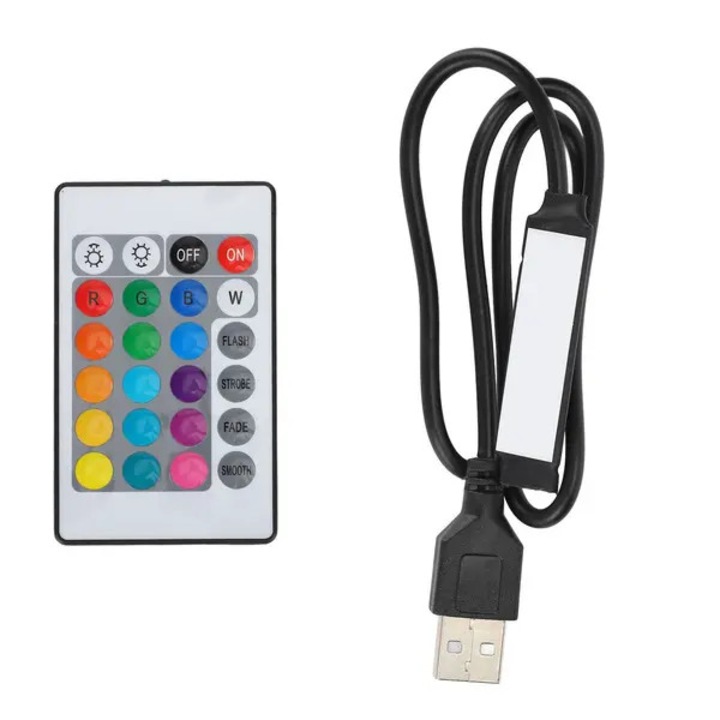 LED szalag vezérlő Bluetooth USB 5V távirányítóval, 53cm, többszínű