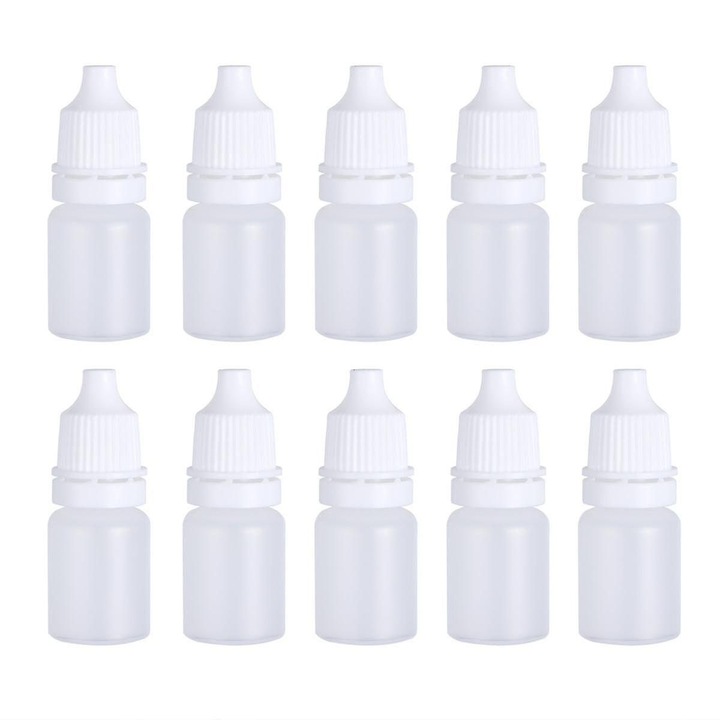30 db 5ml-es műanyag csepegtetős flakon készlet, gyermekbiztos kupakkal, többszínű, 5x2x3cm