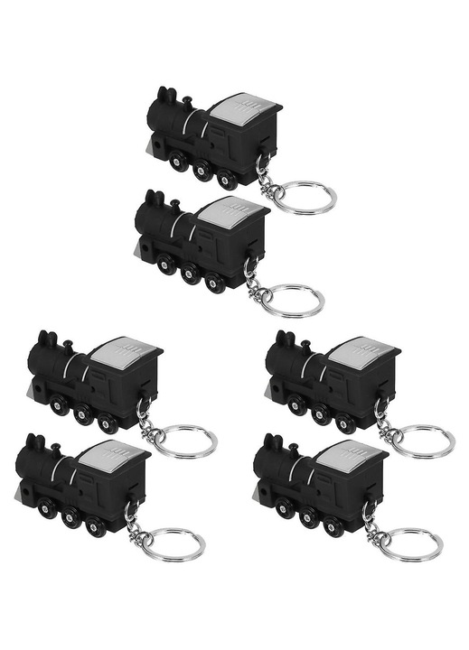 Fém vonat kulcstartó készlet LED-del és hanggal, 3x(2 db)
