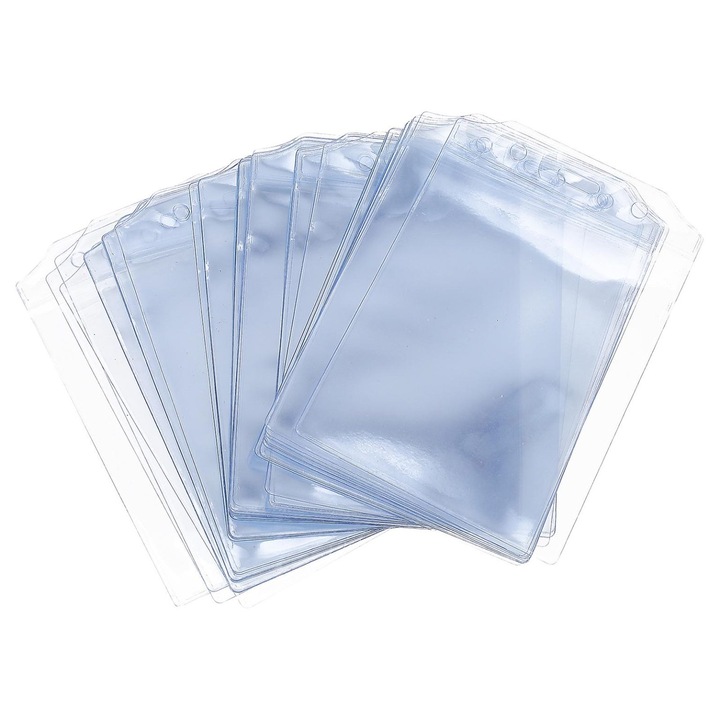 Комплект 50 прозрачни PVC държача за карти 12.7x8.5x0.1cm