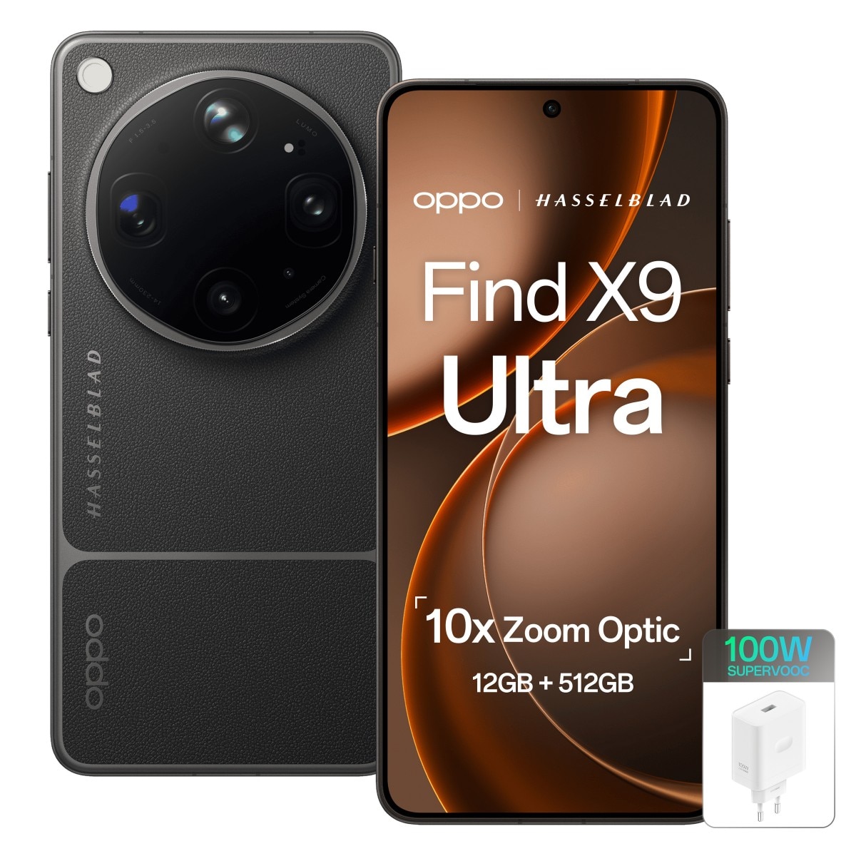 Telefon mobil OPPO Find X9 Ultra, 512GB, 12GB RAM, 5G Dual SIM, Baterie 7050mAh, 200MP Camera Hasselblad, Tundra Umber + Incarcator OPPO 100W SuperVOOC
