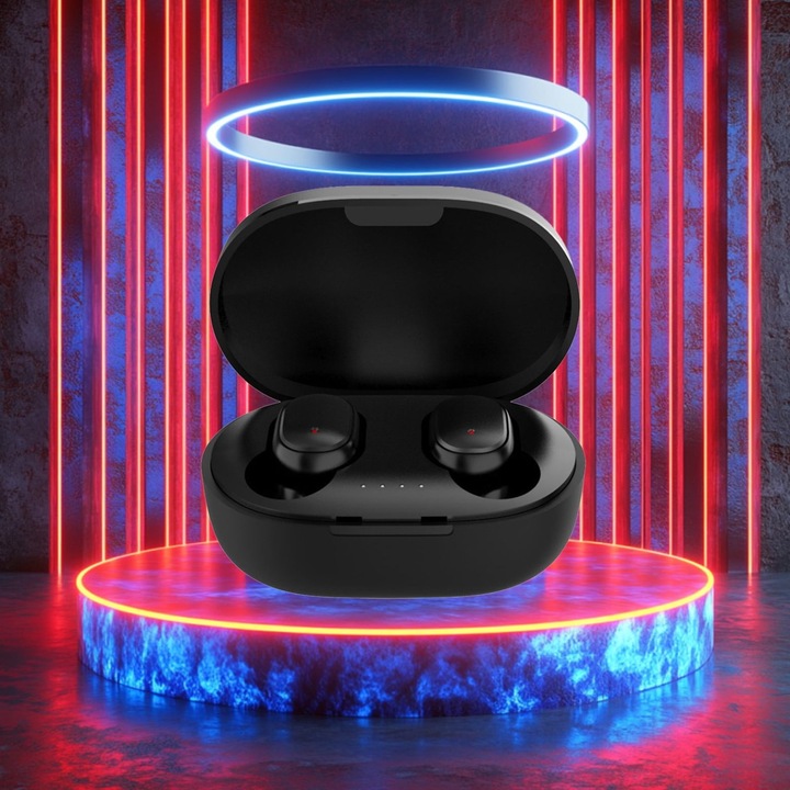 Vezeték nélküli Bluetooth fülhallgató, ujjlenyomat-vezérlés, zajcsökkentés, fekete, 6.2x4x3cm