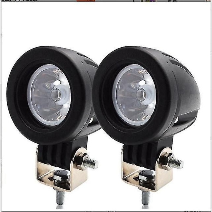 Комплект 2 кръгли фара за мотоциклет 3 инча, черен, 12V 24V, 10W, водоустойчив удароустойчив