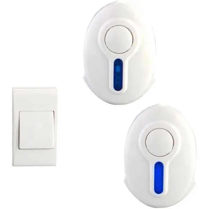 Vezeték nélküli csengő szett 2 vevővel 32 dallam többszínű 10.5x7.2x4cm