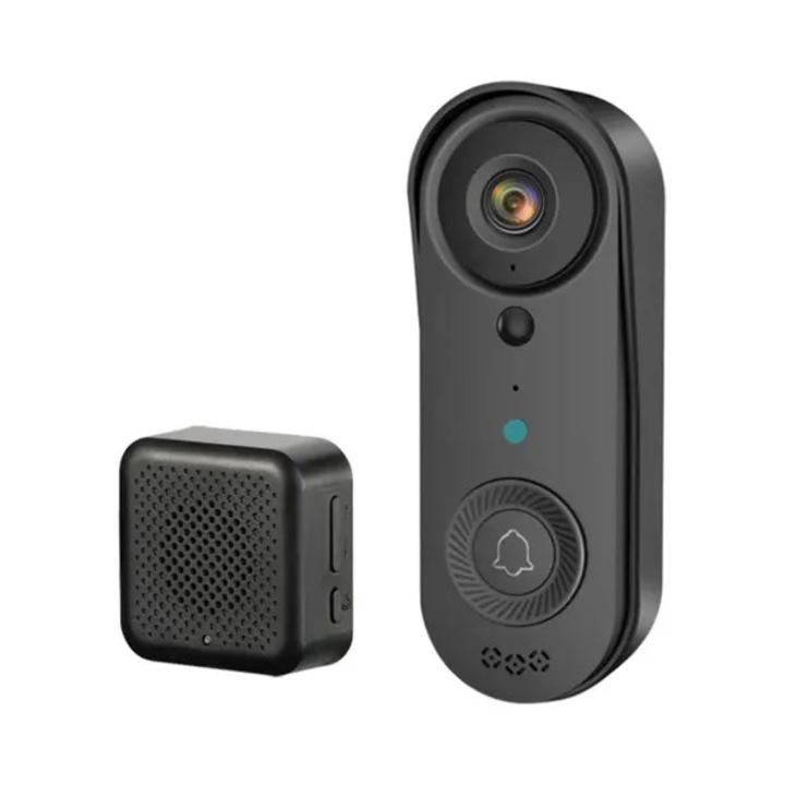1080P videó csengő, AI érzékelés, fekete, 10x6x2.5cm