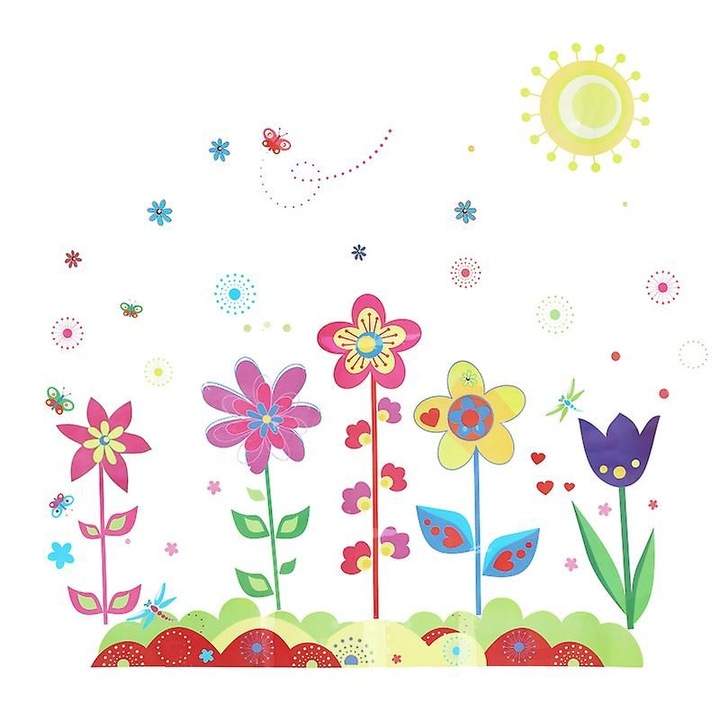 Multicolor virágos falmatrica PVC 70x50x0.1cm