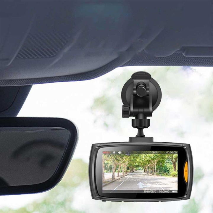 Camera auto duala fata-spate 480P, unghi larg 170°, monitorizare parcare, 2.2 inch, negru, 14x3x7cm